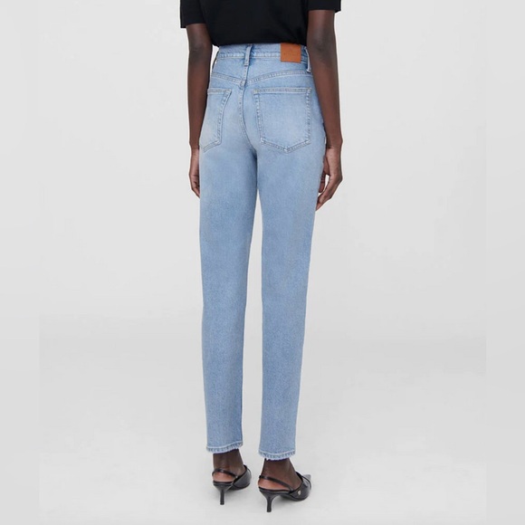 Anine Bing Jackie Jeans Straight Leg Sz 32 Pale Blue - Picture 2 of 8